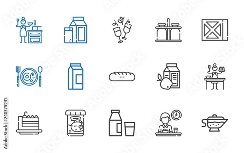 cheese icons set