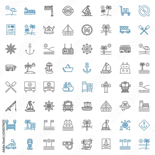 boat icons set