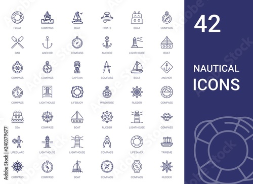 nautical icons set photo