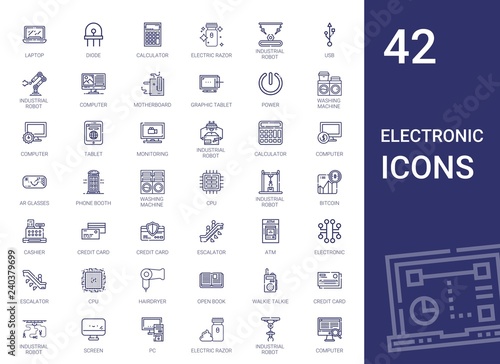 electronic icons set