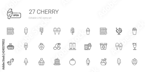 cherry icons set