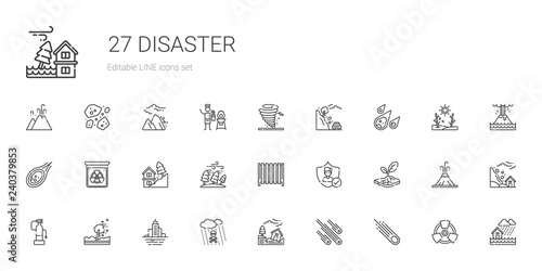 disaster icons set