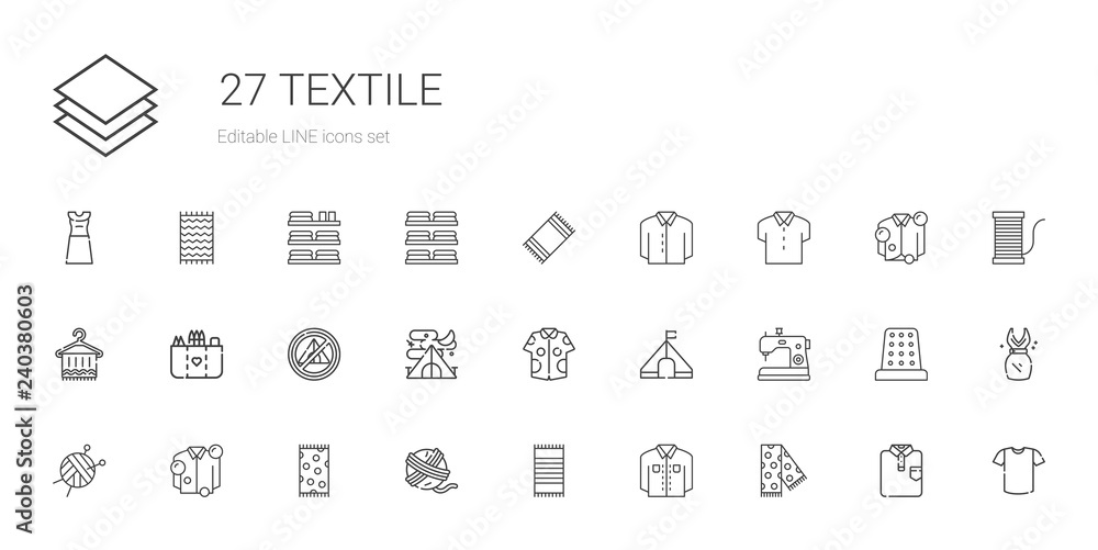 textile icons set textile icons set