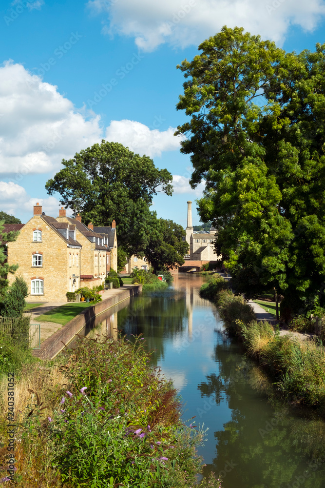 The restored Stroudwater Canal at Ebley, Stroud, Gloucestershire