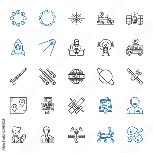 satellite icons set