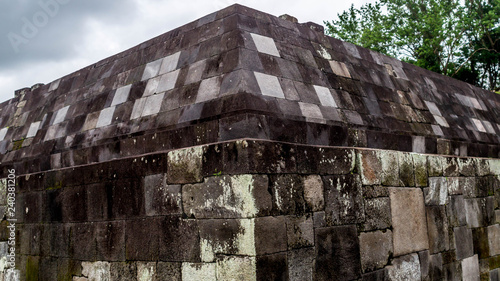 great wall made from stone in Ratu Boko Palace, Yogyakarta.. it is build by Java ancient kingdom Syailendra Dinasty  at 8th century AD photo