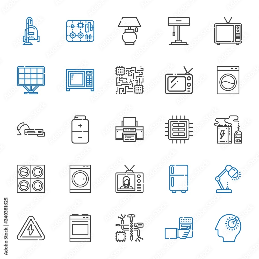 electrical icons set