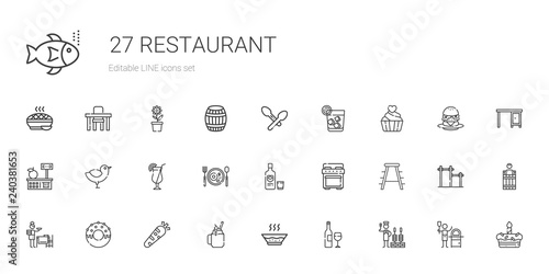 restaurant icons set