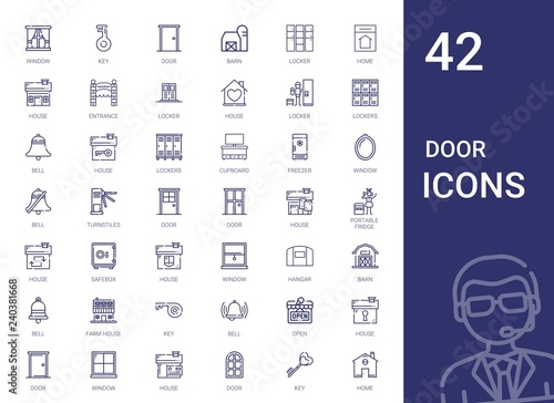 door icons set