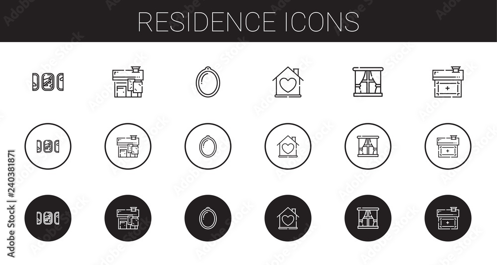 residence icons set residence icons set