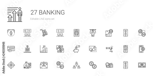banking icons set