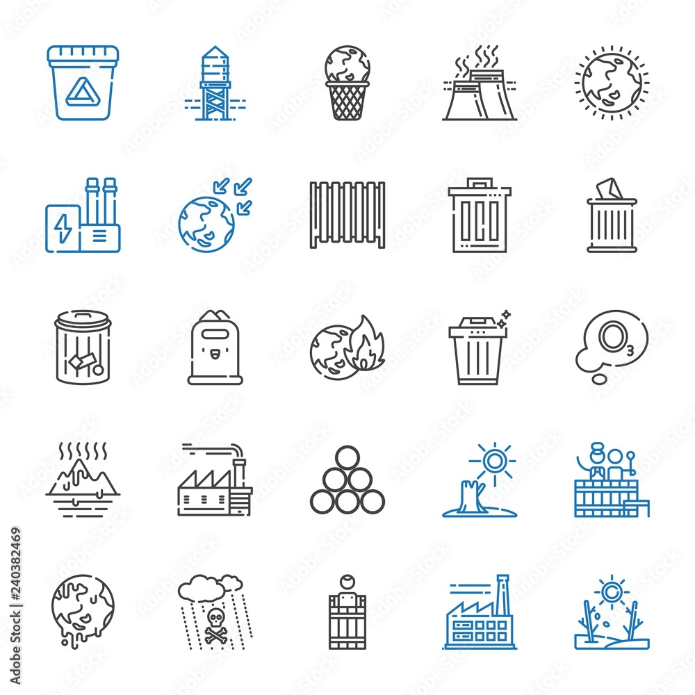 Naklejka premium pollution icons set