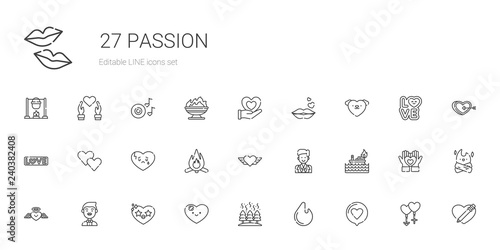 passion icons set