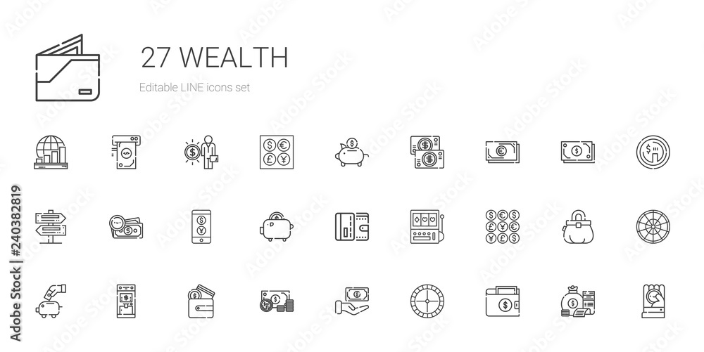 wealth icons set wealth icons set