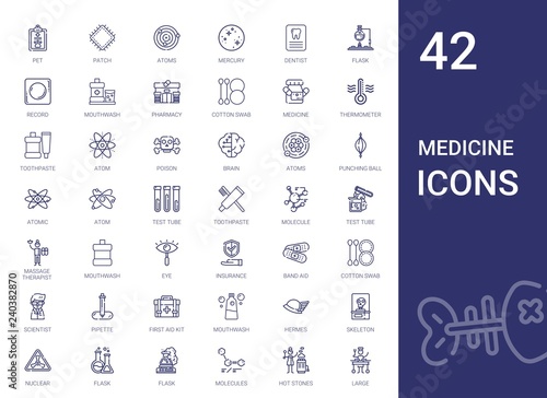 medicine icons set