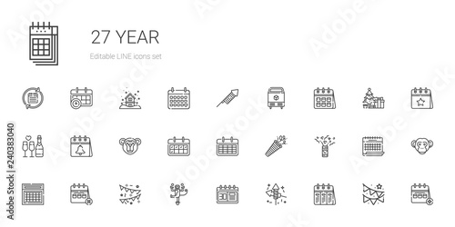 year icons set