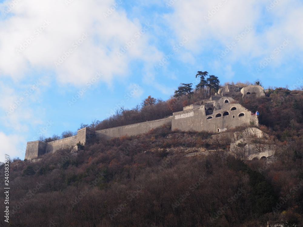 Fototapeta premium View on the Bastille, an ancient fortification overlooking the city of Grenoble, France