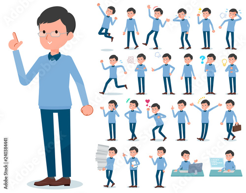 flat type Blue clothing glass dad_emotion