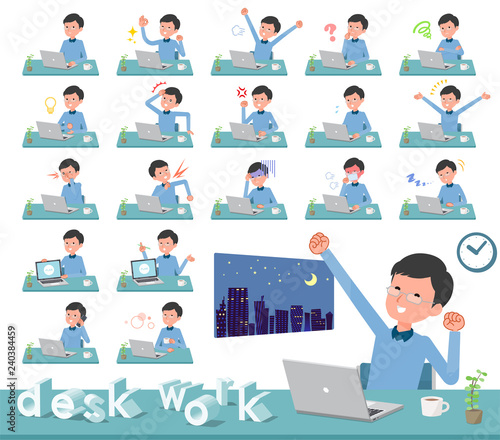 flat type Blue clothing glass dad_desk work