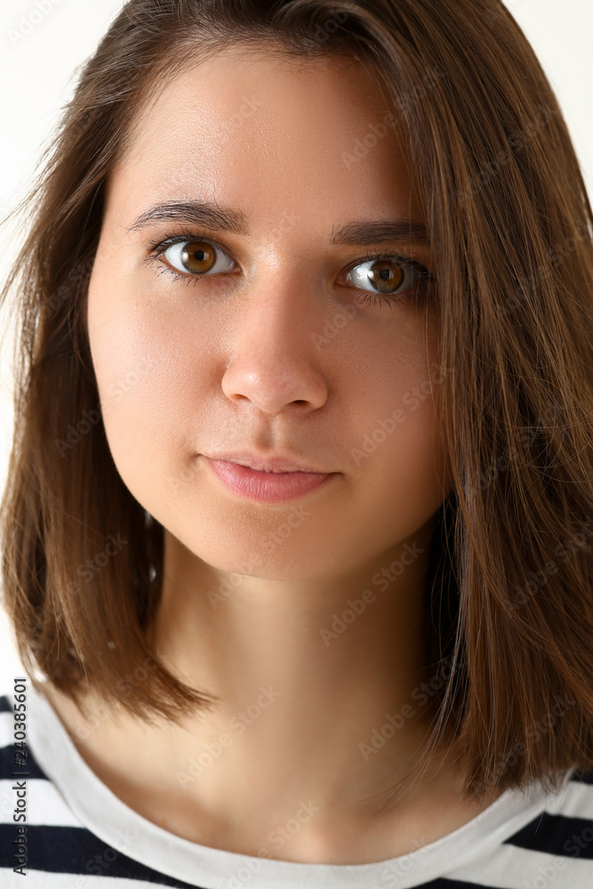 Fashion model woman face large portrait on Fashion model woman face large portrait on
