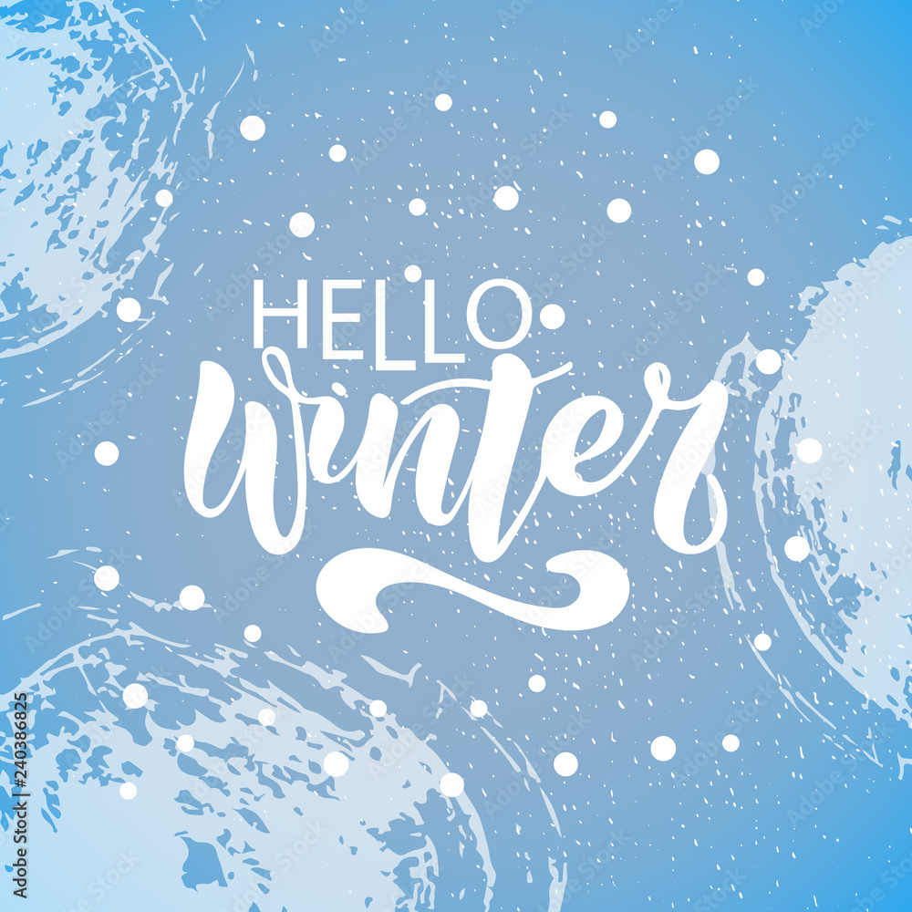Vector illustration of Hello Winter with the inscription for packing product