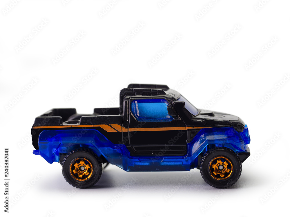 Toy car on white background.(clipping path)
