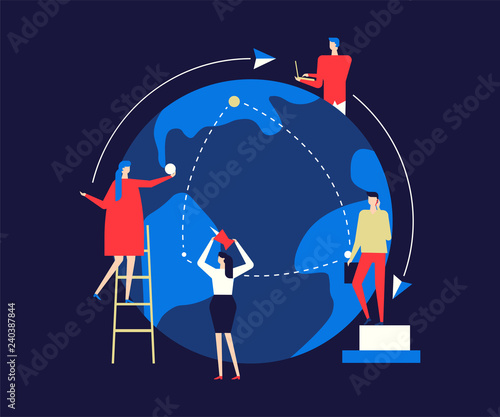 International business - flat design style colorful illustration