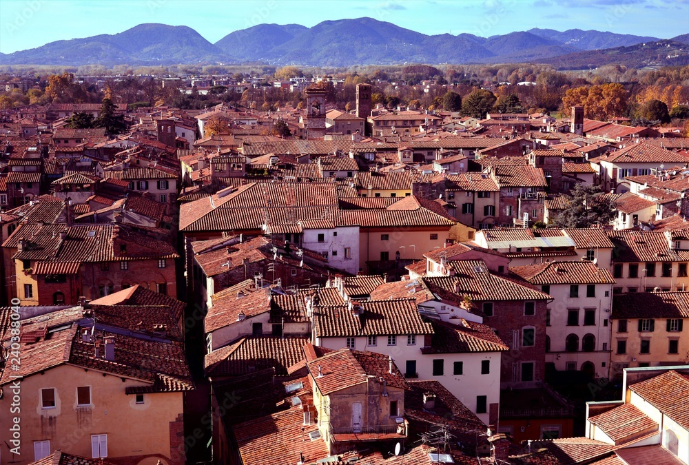 Typical view of an old city in Tuscany Italy 