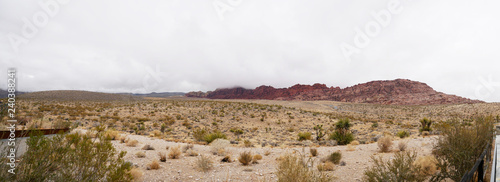 Photography View of red rock canyon in Foggy day at nevada,USA