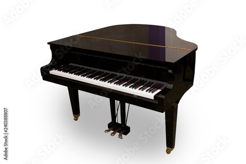 Piano isolated on white background. This has clipping path.
