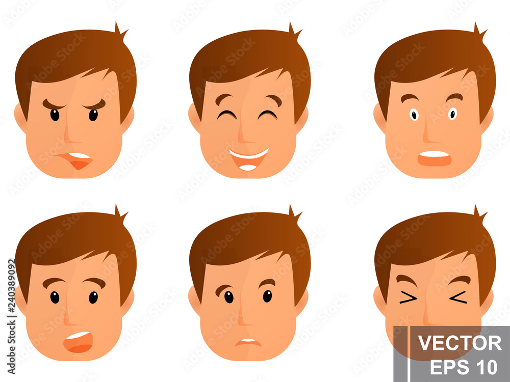 Guy. Emotions. Young. Cartoon style. For your design. The man. Light coloured. Guy. Emotions. Young. Cartoon style. For your design. The man. Light coloured.