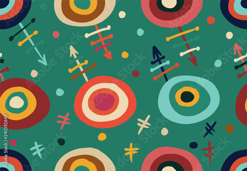 line and geometric vintage retro seamless pattern 