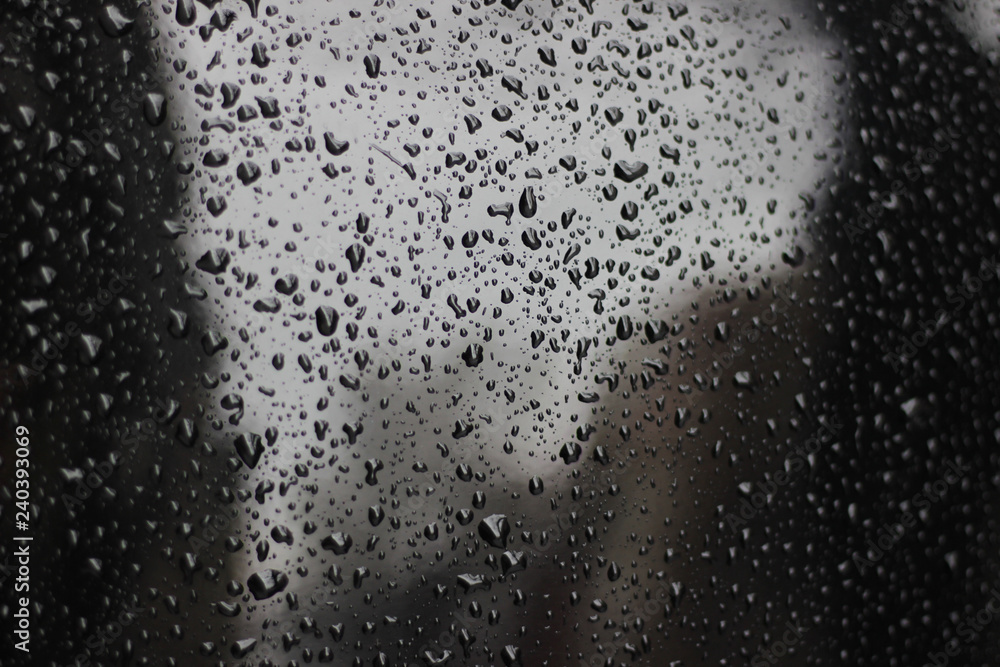 Rain droplets drops wet car grey gray black hood surface texture
