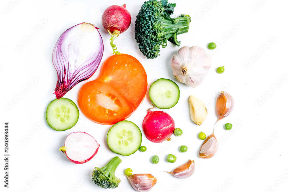a fresh group of vegetables on white background a fresh group of vegetables on white background