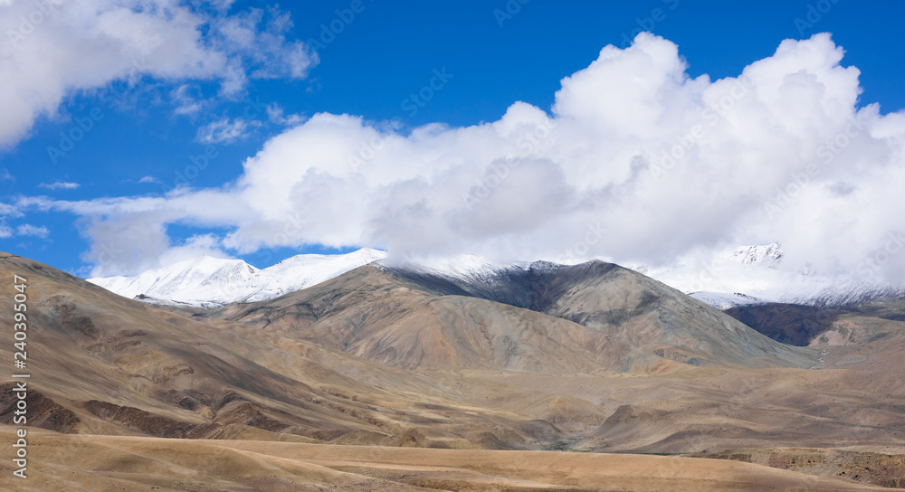 Beautiful landscape with snow peak of Himalayan range in leh Ladakh,North India