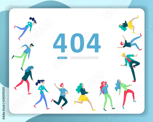 Landing page templates Error page illustration with People characters and cat. Page not found. Vector concept illustration for 404 error with Funny cartoon workers