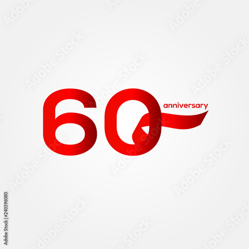 60 Year Anniversary Vector Template Design Illustration