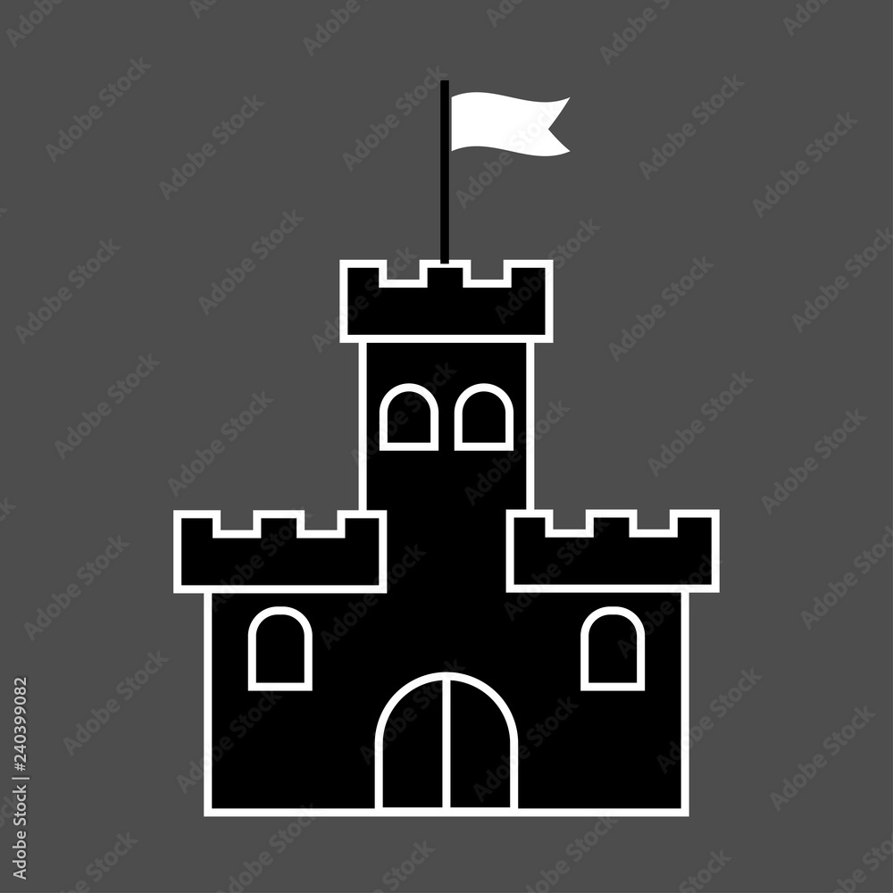 Castle icon, fortress sign. Vector illustration - Vector Castle icon, fortress sign. Vector illustration - Vector