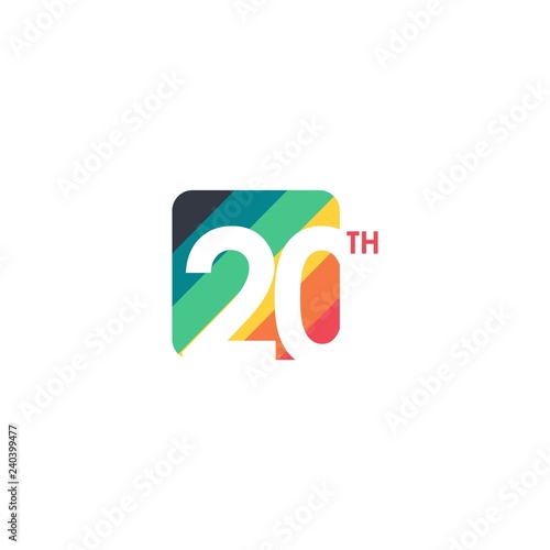 20 Year Anniversary Vector Template Design Illustration