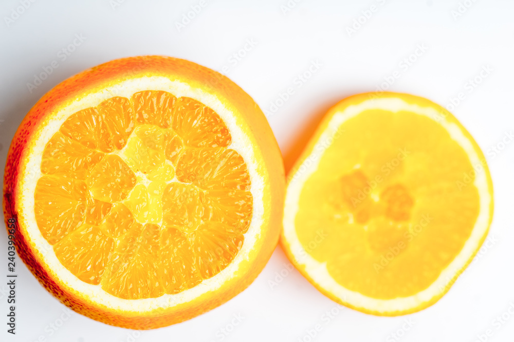 Creative layout made of fruits on a white background Creative layout made of fruits on a white background
