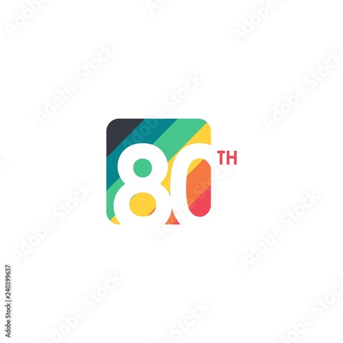 80 Year Anniversary Vector Template Design Illustration