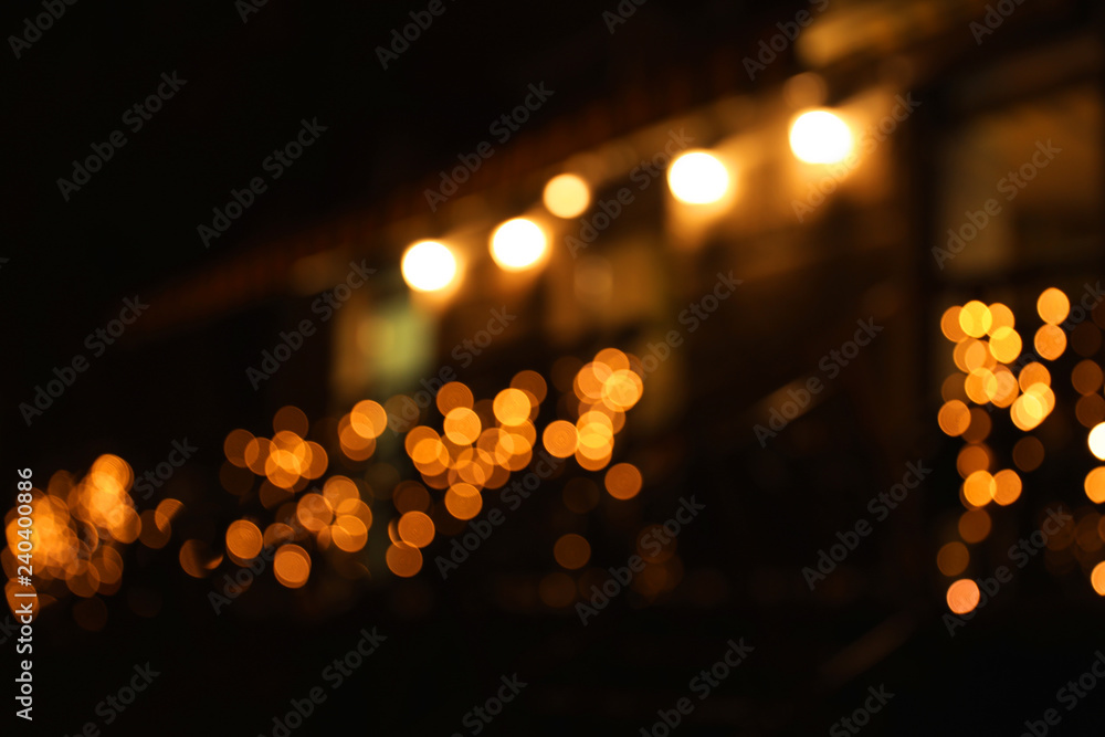 Beautiful street lights at night. effect Stock | Adobe