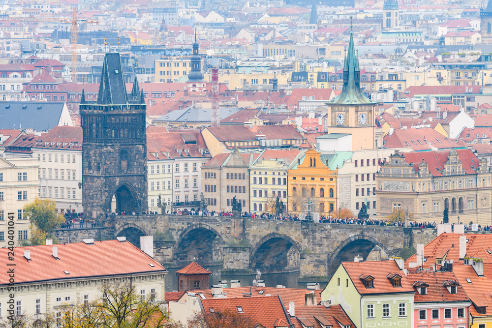 Obraz premium panoramic view of prague old town