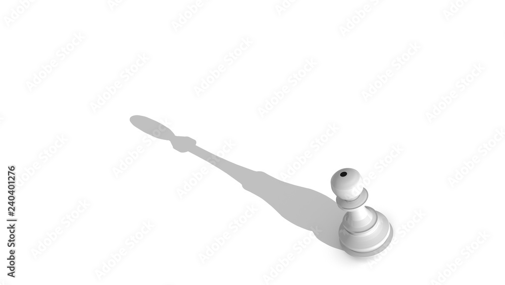 pawn large big shadow big idea imagination intelligence -3d rendering pawn large big shadow big idea imagination intelligence -3d rendering