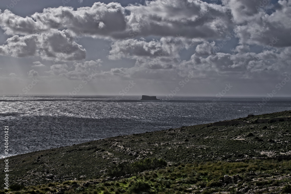 The Small Island of Filfla outside the coast of Malta