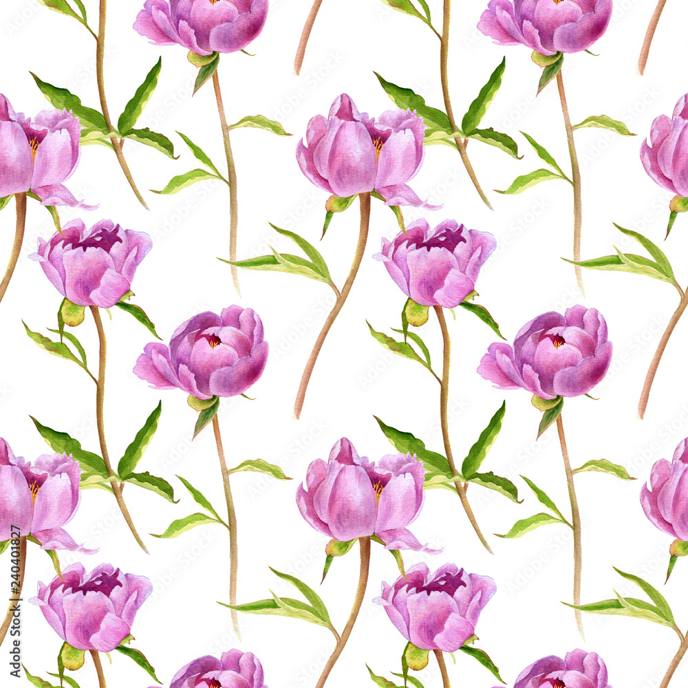 seamless pattern with pink peony flowers seamless pattern with pink peony flowers