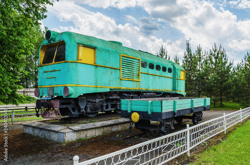 Narrow-gauge locomotive TU-169 on the pedestal. © Serg_Zavyalov_photo