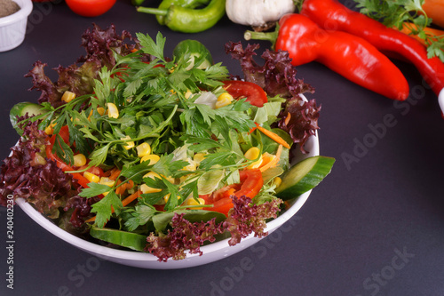 fresh vegetable salad with vegetables