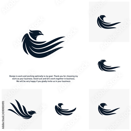 Fototapeta Naklejka Na Ścianę i Meble -  Set of Eagle Logo Vector, Design Logo Template