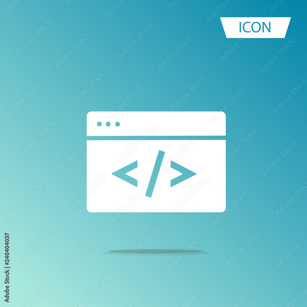 Coding icon vector isolated on white background. Coding icon vector isolated on white background.